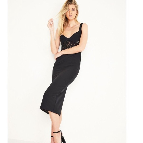 BARDOT REVOLVE CORSET LACE MIDI COCKTAIL DRESS - Picture 3 of 7